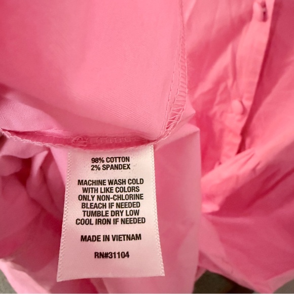 Crown & Ivy Pink Tiered Button Down Ruffled Sleeve Cotton Maxi Dress Size LG 🩷 - Picture 5 of 5